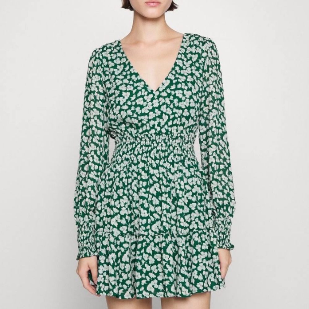 Abercrombie & Fitch Emerald With Flowers Woman's Mini Dress - Picture 1 of 7
